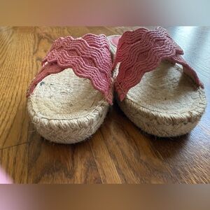 Pink Woven Espadrille Sandals